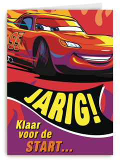 disney cars kaart met de tekst jarig klaar voor de start
