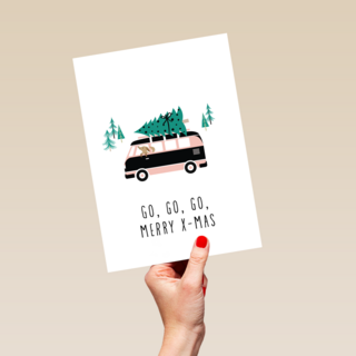 go go go mery x mas kerstkaart