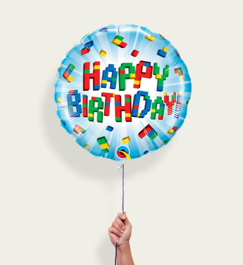 Ballon Happy Birthday Lego Blokken Multi