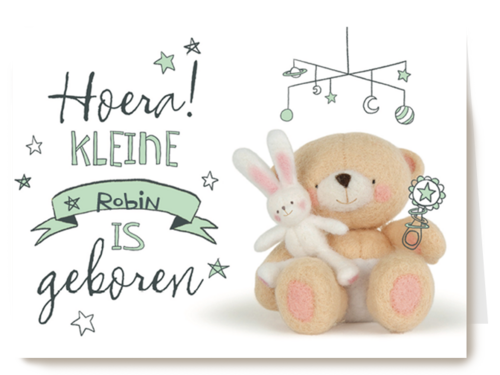 Kaart Hallmark | Geboorte Felicitatie | Hoera Klein Beertje