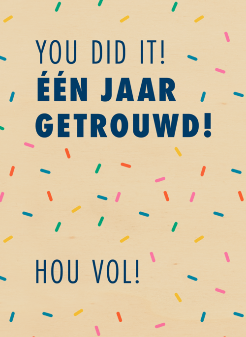 Houten Kaart Huwelijksjubileum | Houten Kaart Hallmark | Huwelijksjubileum | You Did It 1 Jaar Getrouwd