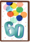 Verjaardagskaart 60 met ballonnen