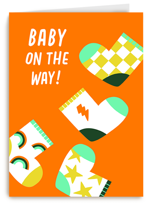 Kaart Hallmark | Zwangerschap Felicitatie | Zwangerschap Baby On The Way Oranje