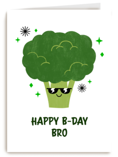 verjaardagskaart met broccoli