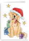 Kerstkaart hart onder de riem Hond met kerstmuts matia studio
