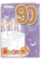 verjaardag leeftijden taart met kaarsjes 90