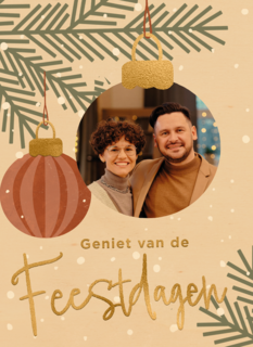 Kerstballen feestdagen fotokaart
