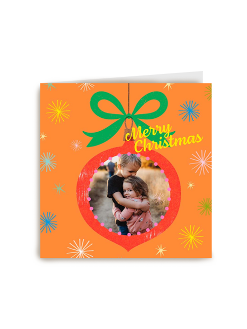 kerstkaart kerstbal met foto