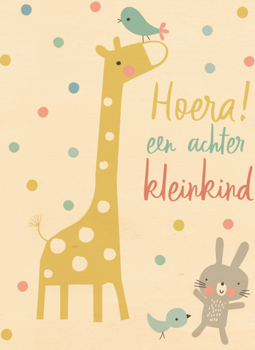 Felicitatiekaart hoera een achterkleinkind