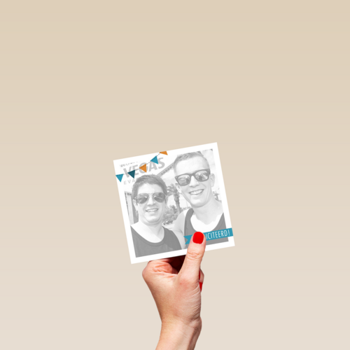 fotokaart vierkant foto vlaggen blauw