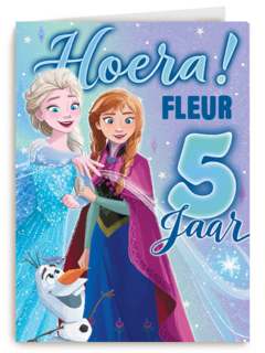 Frozen verjaardagskaart 5 jaar