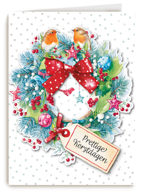 Roodborstjes kerstkrans