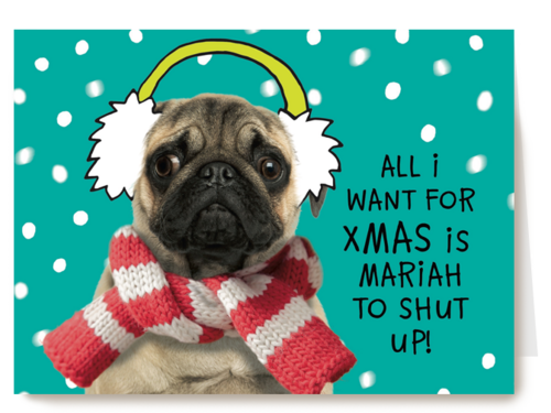 kerstkaart all i want for xmas is mariah