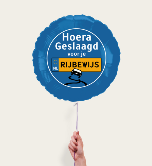 Ballon Rijbewijs Geslaagd Blauw