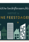 kerstkaart met een stad tijdens de nacht