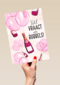 dit vraagt om roze bubbels