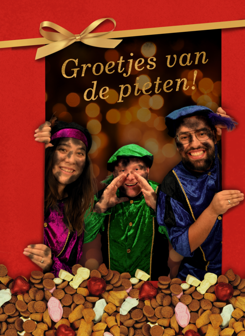 Houten kaart Sinterklaas | Hallmark |  Houten kaart Hallmark | Sinterklaas | Sinterklaas kaart groetjes van de pieten