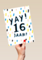 Verjaardagskaart yay 16 tiener jongen meisje