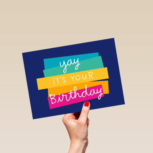 verjaardag kaart stijlvol yay it is your birthday