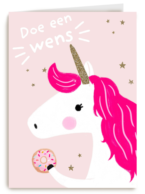 Verjaardagskaart Hallmark | Een Wens Van Een Eenhoorn Met Donut