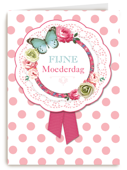 moederdag kaart fijne moederdag broche