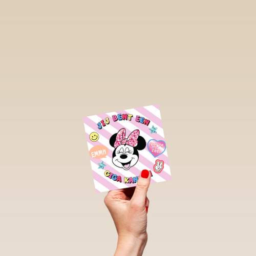 Felicitatie kaart Minnie Mouse giga kanjer
