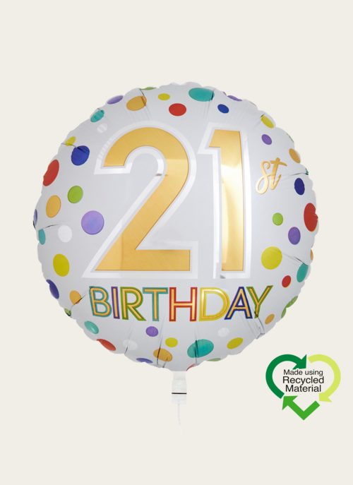 Hallmark Ballon 21 Birthday Multi Eco &VerticalLine;  Cadeau Cijferballonnen &VerticalLine;