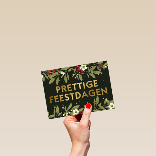 Kerstkaart klassiek prettige feestdagen