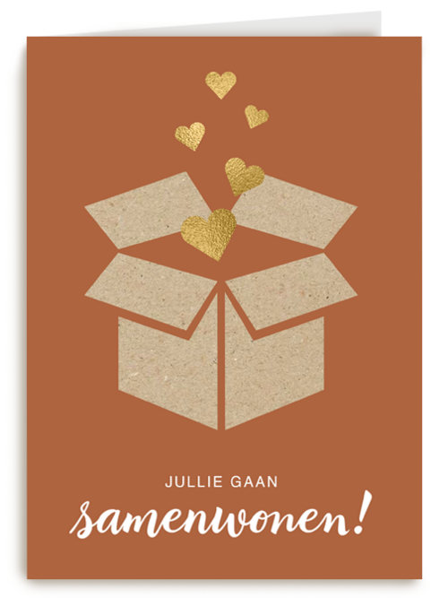 samenwonen kaart doos met liefde