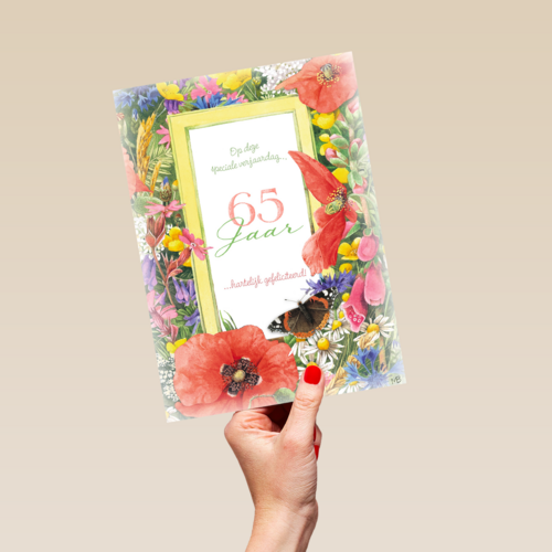 vijfenzestig jaar met bloemen