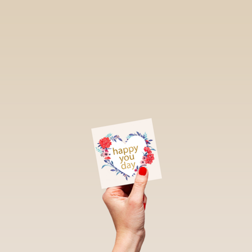 hart met bloemen happy you day