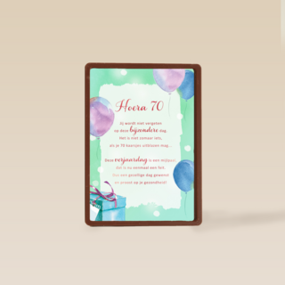 Verjaardagskaart 70 jaar More than words