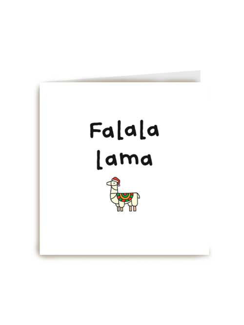 kerstkaart humor fa la la lama