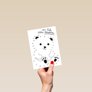 Kaart voor kinderen Een hele dikke knuffel Spelletje