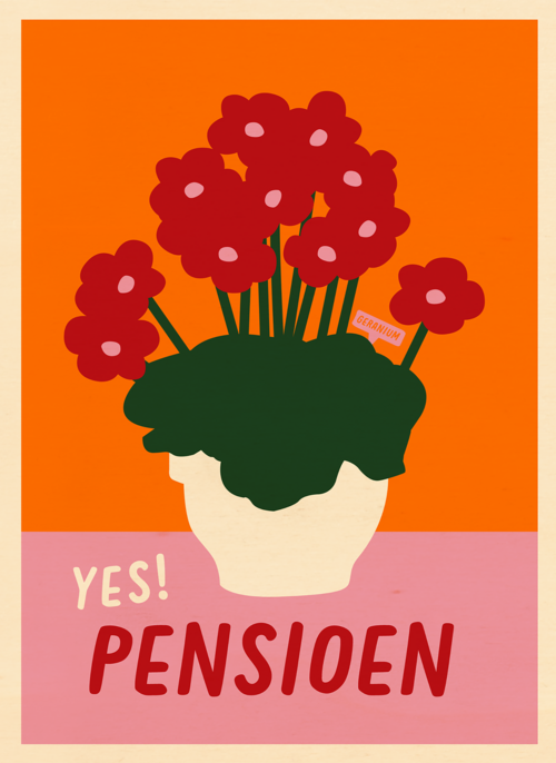 Houten Kaart Pensioen | Houten Kaart Hallmark | Pensioen | Yes Pensioen Bos Bloemen