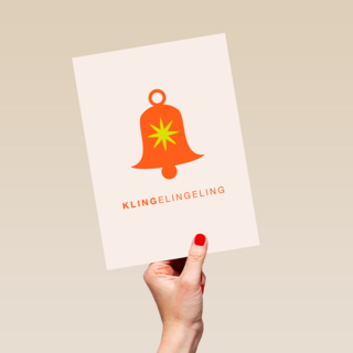 Kerstkaart klok klingeling