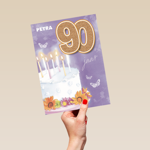 verjaardag leeftijden taart met kaarsjes 90