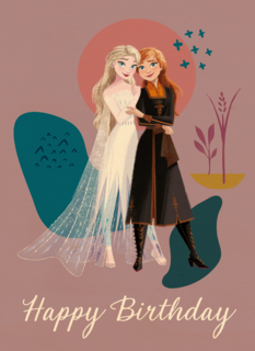 Frozen verjaardagskaart Elsa en Anna