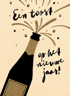 een toost op het nieuwe jaar met champagne