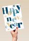 nieuwjaarskaart happy new year met ijskristallen