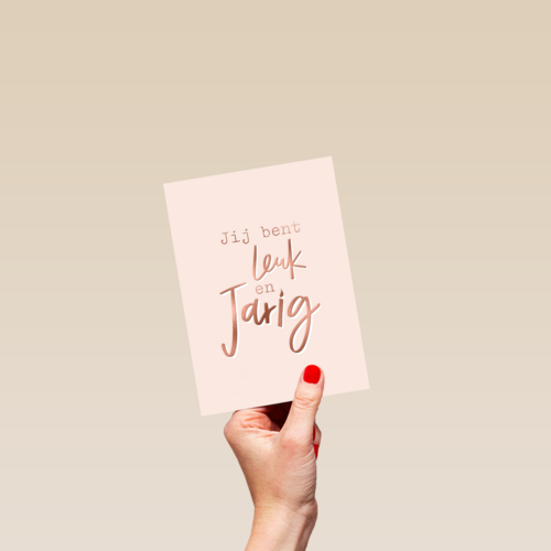 jij bent leuk en jarig in metallic patroon