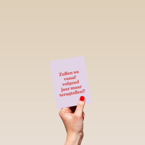 verjaardagskaart vrouw man grappig terugtellen