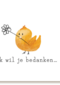 bedankt kaart vogeltje