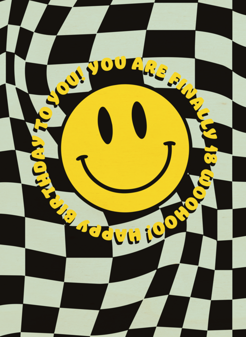smiley birthdaycard 18 years