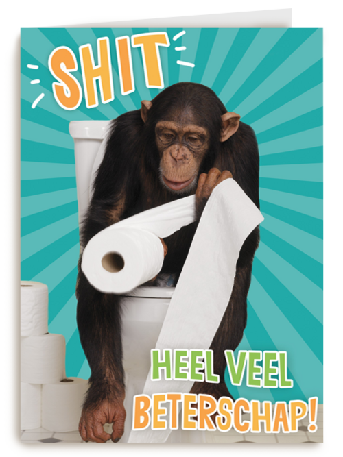 Beterschapskaart Grappig Shit heel veel beterschap