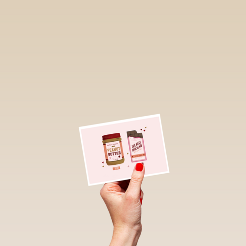 Liefde kaart peanut butter and chocolate