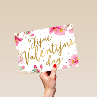 Valentijnskaart Romantisch fijne Valentijnsdag