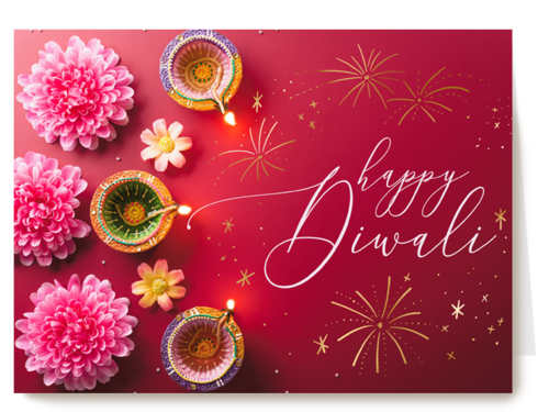 Kaart Hallmark | Divali | Happy Divali Bloemen