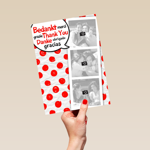 fotokaart rode stippen bedankt thank you danke