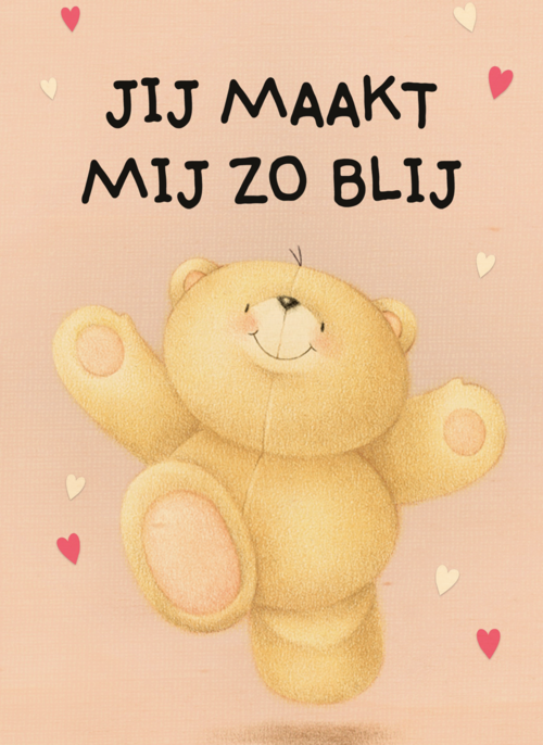 Houten Kaart Valentijn | Houten Kaart Hallmark | Valentijn | Valentijnskaart Klassiek Forever Friends Jij Maakt Mij Zo Blij